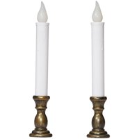 Battery Operated 9.5" Flickering LED Candle with Timer, 2 Pack