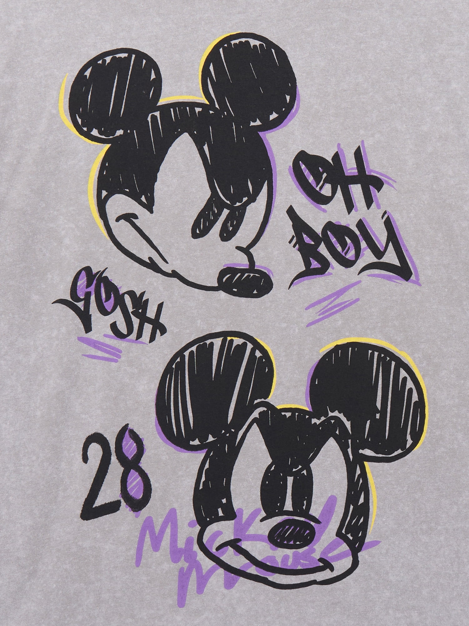 Disney Boys Mad Mickey Mouse Mineral Wash Graphic T-Shirt, Sizes XS-XXL