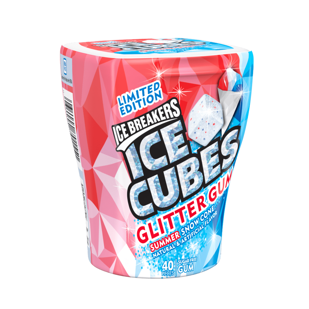 Ice Breakers, Ice Cubes Glitter Summer Snow Cone Gum, 3.24 Oz Walmart
