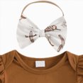 thumbnail image 5 of CAUYDY Baby Girl Clothes Set Preemie Girls Short Sleeved Bodysuit Infant Fall Winter Romper Newborn Going Home Outfit 0 3 6 9 12 18 24 Months Sizes 3-6 Months,Brown, 5 of 7