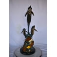 thumbnail image 3 of Nifao Three Dolphins with Sea Turtle Outdoor Fountain Statue, Bronze Garden Water Feature Sculpture for Patio & Yard – Garden Outdoor Decor Sculpture, 17"L x 15"W x 38"H, 3 of 12