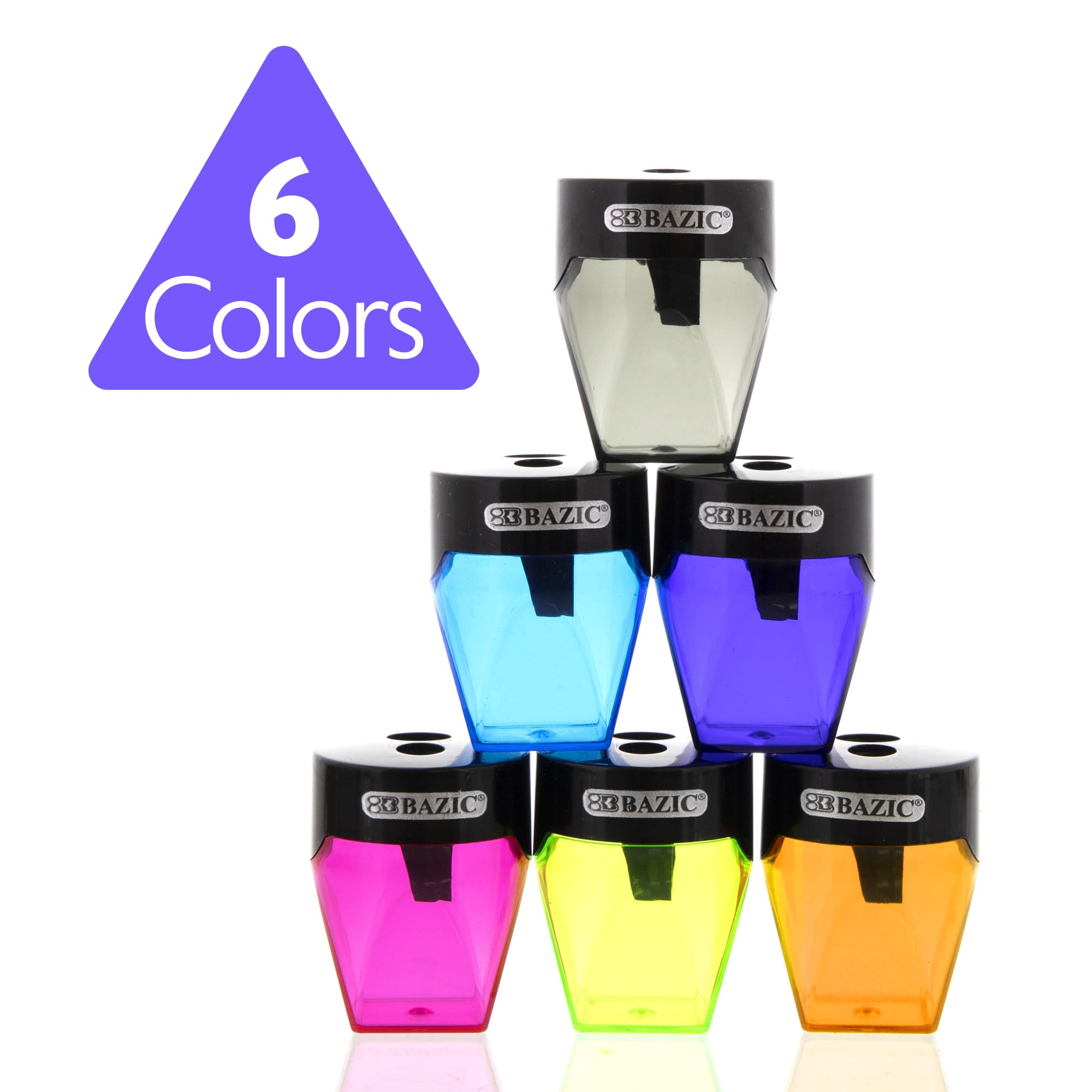 BAZIC Pencil Sharpener Dual Blades w/ Diamond Receptacle, 24-Pack