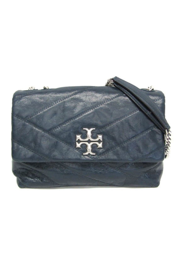 Pre-Owned Tory Burch Kira Chevron Chain Shoulder Bag Women's Leather Shoulder Bag Navy (Good)