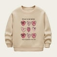 thumbnail image 2 of TEAJOPSUU Boys Girls Graphic Hoodless Sweatshirts Casual Round Neck Fleece Pullover Sweatshirts Long Sleeve Heart Shape Tops Kid Fall Winter Fashion Clothes Khaki, 2 of 5