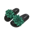 thumbnail image 4 of Flat Sandals Women Flower Decoration Solid Color Open Toe Dressy Comfortable Walking Lightweight Summer Cute Sandals, 4 of 7