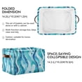 thumbnail image 2 of Blue Wavy Pattern Foldable Storage Basket,Canvas Fabric Foldable Storage Bins with Handles Open Home Storage Bins Boxes for Toy Book Shelf Closet Baskets, 2 of 8
