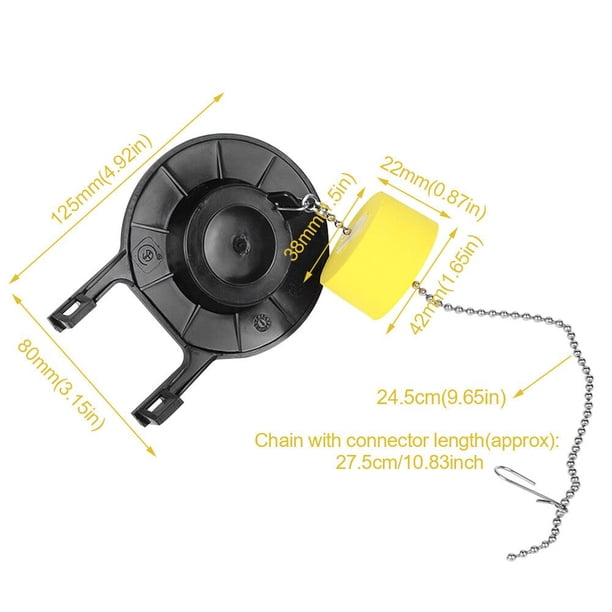 2 pulgadas con cadena flotante para inodoro, fácil de instalar, ahorro de agua, ba?o, piezas de repuesto para el hogar, válvula de drenaje, tanque de descarga duradero ZefeiWu 8390605327803
