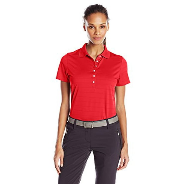 Callaway Women's Golf Short Sleeve Pique Open Mesh Polo Shirt, Salsa, X