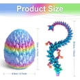 thumbnail image 2 of 12" 3D Printed Dragon with Egg - Unique Easter Basket Stuffer & Christmas Stocking Stuffer - Large Flexible Dragon Fidget Toys - Cool Birthday Gift, 2 of 11