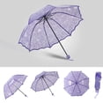 thumbnail image 2 of Lace Sun Umbrella, Transparent Heart Print, Foldable Parasol, 2 of 8