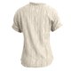 thumbnail image 2 of Camisa de punto jacquard holgada con cuello en V para mujer: manga corta, detalle de cordones, informal de verano, fácil de cuidar, 2 of 2