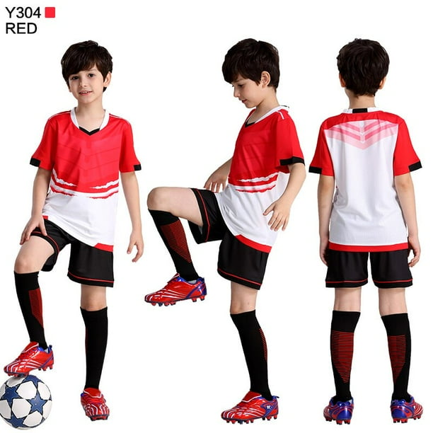 Conjunto de Jersey de fútbol personalizado para niños, uniforme de fútbol de poliéster, transpirable qym unisex