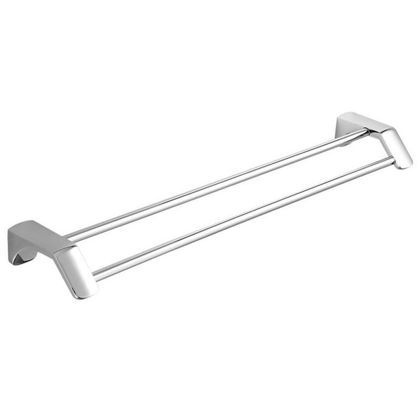 Barras para toallas de baño dobles Toalleros para baño, toallero de montaje en pared Resistente riel para colgar toallas de 15.7 pulgadas, acero inoxidable cromado pulido