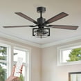 thumbnail image 3 of Consciot 52 inch Ceiling Fan with Light Kit, Matte Black, 5 Blades, Remote Control, Reverse Airflow, 6 Speeds, Dimmable, 3 of 8