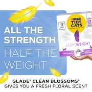 Purina Tidy Cats LightWeight Clumping Cat Litter, Glade Clean Blossoms Scent, 17 lb Box