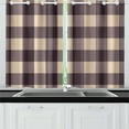 thumbnail image 2 of MKHERT Brown Beige Buffalo Check Lumberjack Plaid Window Curtains Kitchen Curtain Room Bedroom Drapes Curtains 26x39 inch, 2 Piece, 2 of 3
