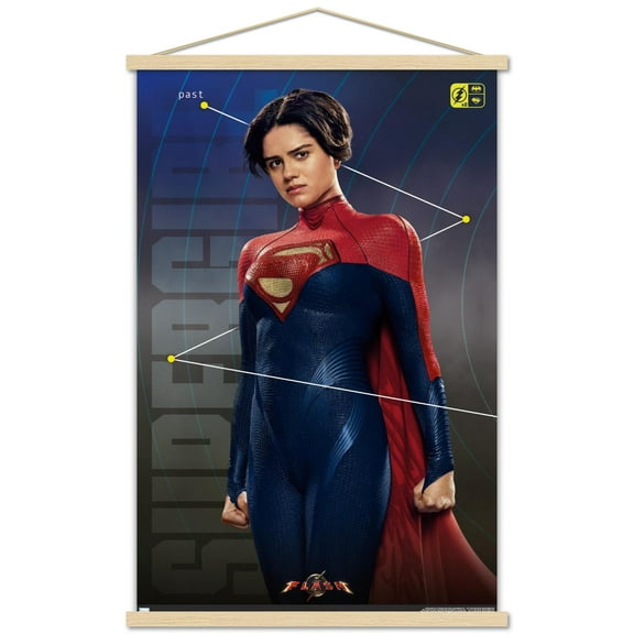 DC Comics Movie The Flash - Supergirl Triptych Wall Poster with Magnetic Frame, 22.375" x 34"