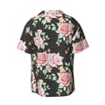 thumbnail image 2 of Xecao offers the Rose Flowers for Men's Casual Short-sleeved Shirt, a button-up collared shirt with a pocket, perfect for beach vacations and yacht travel in the 3X-Large size., 2 of 7
