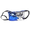thumbnail image 2 of Patrón creativo 2 colores Lentejuelas Brillo Fanny Cintura Pa Cross Body Bag Monedero Azul + plata Hugo Bolso de hombro de las mujeres, 2 of 5