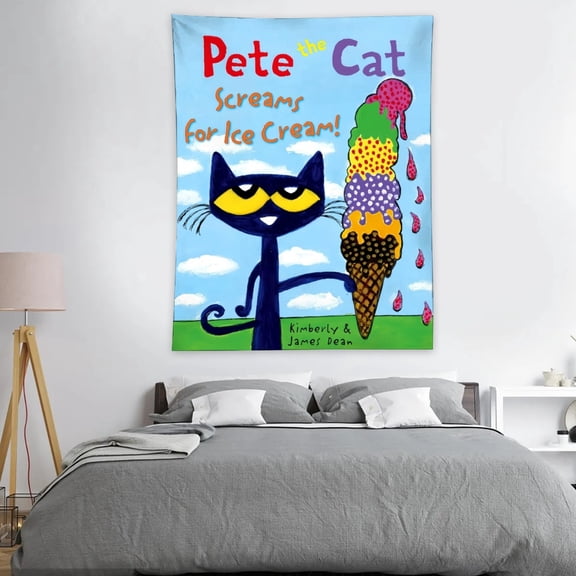 Tapestry for Pete the Cat Wall Hanging Poster Bedroom Dorm Wall Art Decorations Funny Backgrounds Kids Girls Teens Gifts Funny 40×30 inch