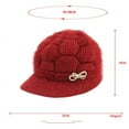 thumbnail image 2 of Joau Women's Visor Winter Hats Soft Warm Knitted Slouchy Wool Skull Cap Snow Ski Caps with Brim Gifts for Middle Aged and Old Ladies, 2 of 2