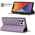 thumbnail image 6 of Wallet Case Apply to iPhone,Luxury Fashion Flip Purse Leather Bag with Card Slots Crossbody Chain Shoulder Strap with Mirror Bracket Shockproof Protector (Purple, iPhone 14), 6 of 14