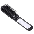 thumbnail image 3 of Cepillo plegable para el cabello con espejo, tamaño de bolsillo compacto, peine de viaje 2 en 1 para peinar, color negro., 3 of 4