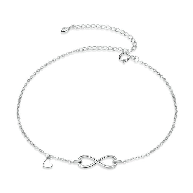 Jumpingount Tobillera ajustable para hombre y mujer, tobilleras colgantes de corazón en forma de 8 románticas a la moda para senderismo, joyería Ropa, zapatos y accesorios Miscelánea Jumpingount AP018633-00