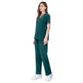 thumbnail image 1 of Ropa quirúrgica elástica de secado rápido, ropa de enfermera de hospital, traje de salón de belleza, ropa de lavado a mano con escote en V dividido, 1 of 6