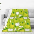 thumbnail image 1 of Fotbe Green Apple Manta de Franela Acolchonada con Estampado, Súper Suave y Esponjosa, Extra Grande para Sofá, Cama, Uso Todo el Año-40"x30", 1 of 7