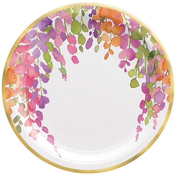 Romantic Floral 10.5" Round Plates, 8ct