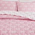 thumbnail image 3 of Ballet Bows Pink All-Season Soft Woven Matelasse Jacquard Reversible Cotton Blend Quilt Set, 3 of 4