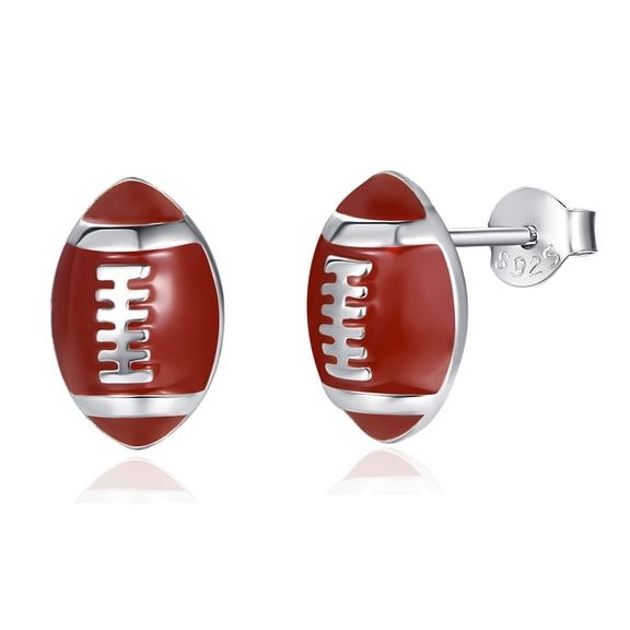 TANGPOET Football Stud Earrings for Women 925 Sterling Silver Hypoallergenic Sensitive Ears Sports Ball