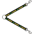 thumbnail image 1 of Buckle-Down Dog Leash Splitter Rrrawr Dinosaur Black Green Yellow 1 Foot Long 1 Inch Wide, 1 of 1