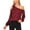 Dark Wine, variant on Women's Long Sleeve Sequin Bow Detail One-Shoulder Top Dark Wine M