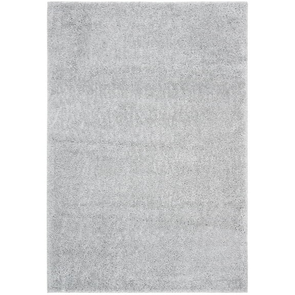 SAFAVIEH August Carlene Solid Plush Shag Area Rug, Silver, 8' x 10'