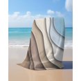 thumbnail image 4 of Navy Blue Brown Ombre Beach Towels Oversized Super Absorbent, Modern Geometric Abstract Cream Lightweight Bath Towel Quick Dry Sets For Bathroom/Pool/Rv Camping/Beach Play/Gym Room/Picnic 35"x70", 4 of 8