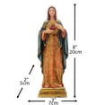 thumbnail image 2 of Zayton Virgin Mary Statue Sacred Heart Figure Resin Sculpture Savior Figurine Catholic Religious Gift Home Chapel Decoration 8 inch Orange, 2 of 6