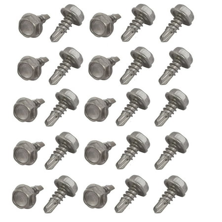 

Unique Bargains M4.8x13mm 410 Stainless Steel Self Tapping Drilling Hex Flange Bolt 25pcs