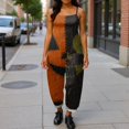 thumbnail image 4 of JULMCOMO Cotton Linen Jumpsuits for Women Halloween Pumpkin Printed Plus Size Spaghetti Strap Jumpsuits Funny Print Costume Holiday Overalls Cyan 4XL, 4 of 5