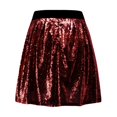thumbnail image 6 of Women's Fashion High Waist Pleated Solid Color Short Skirt Loose Sequin Skirt High Waist Pencil Skirt A Line Mini Skirt Daily-Wear Flowy Shiny Glitter Mini Short Skirts Club Party Wine XXL, 6 of 7