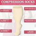 thumbnail image 2 of 4 Pairs Plus Size Compression Socks for Women & Men, Wide Calf 20-30mmhg for Circulation, Running, Nurse, Pregnant, 2 of 5