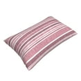 thumbnail image 3 of YFYANG Super Soft Rectangular Plush Cushion Cover (Without Pillow Insert), Pink Vintage Stripes Comfort and Non-Pilling Hidden Zip Bedroom Sofa Pillowcases, 20"x30", 3 of 9