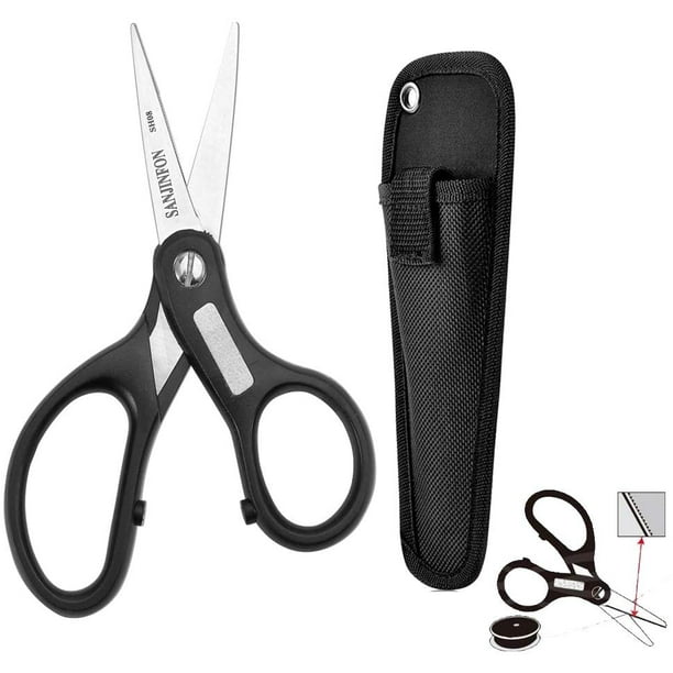 Fishing Line Scissors, KCSD Best Non-Slip Braided Line Cutters, with  Sheath, Cutting Lure Line, Stainless Steel Fishing Pliers Scissors with  Grinding Hook Tool, Saltwater Resistant Fishing Gear 