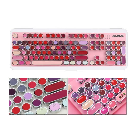 AJAZZ Steampunk mechanical keyboard circular electroplated key cap PBT key cap Lipstick