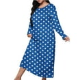 thumbnail image 2 of Ailaofu Plus Size Womens Night Gowns for Sleeping Long Sleeve Sleep Shirts Loose Comfy Pajama Dress Nightgown, 2 of 6
