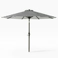 thumbnail image 3 of WestinTrends Paolo 9 Ft Outdoor Umbrella, Patio Shade Market Table Umbrella with Push Button Tilt and Easy Open Crank, Black/White Stripe, 3 of 12