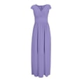 thumbnail image 4 of Leeye High Waist Short Sleeve V Neck Long Dresses for Wedding Proms Party Graduation Date Night Outingand Casual, Chiffon, 1PC, S-5XL for Choose(Women's), 4 of 5
