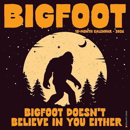 2026 Willow Creek Bigfoot 12" x 12" Monthly Wall Calendar (50262)
