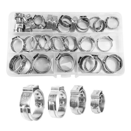 

40Pcs Stainless Steel Single Ear Hose Clamps